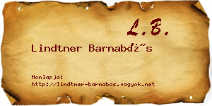 Lindtner Barnabás névjegykártya